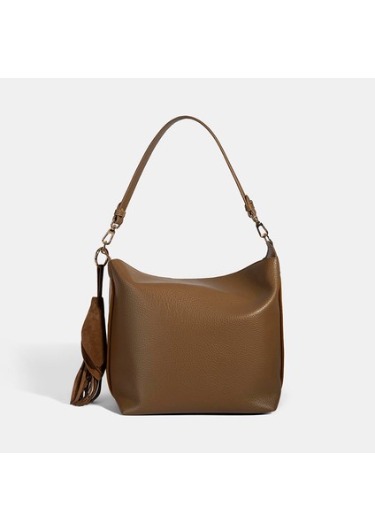 Kadın Vizon Püskül Aksesuarlı Omuz Çantası