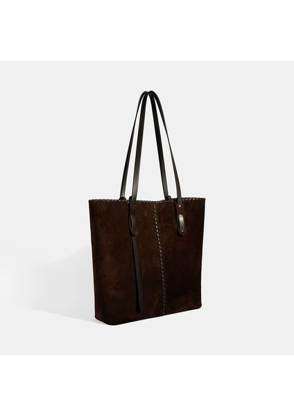 Kadın Kahve Süet Deri Omuz Çantası fiyatları