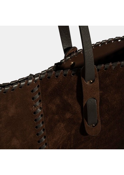 Kadın Kahve Süet Deri Omuz Çantası fırsatları