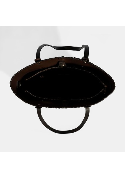 Kadın Kahve Süet Deri Omuz Çantası