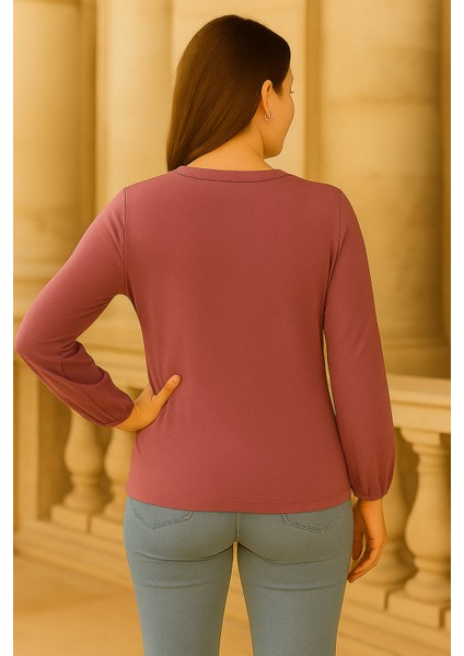 Büyük Beden Önü Dantel Detaylı Yumuşak Esnek Kumaş Bluz fiyatları