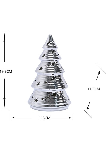 New Year Yılbaşı Christmas Tree Dekoratif Obje Silver 11,5 x 11,5 x 19,2 cm fiyatları