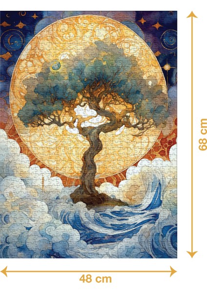 Dolunay ve Ağaç - 1000 Parçalı Puzzle - 48 x 68 cm fiyatları