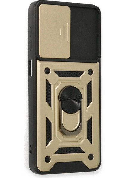 Samsung Galaxy A22 Kılıf Pars Lens Yüzüklü Silikon - Gold fiyatları