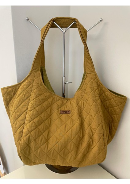 Kapitone Baklava Desenli Kumaş Çanta modelleri