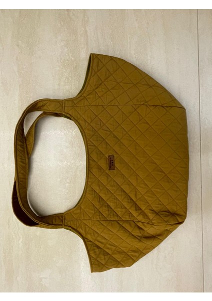 Kapitone Baklava Desenli Kumaş Çanta