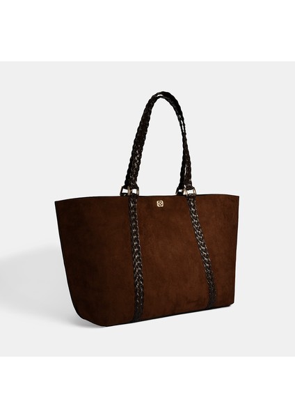 Kadın Kahve Örgü Desenli Omuz Çantası fiyatları