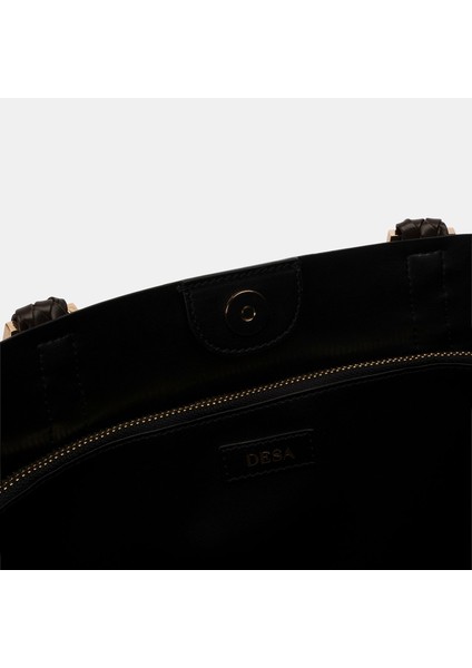 Kadın Kahve Örgü Desenli Omuz Çantası