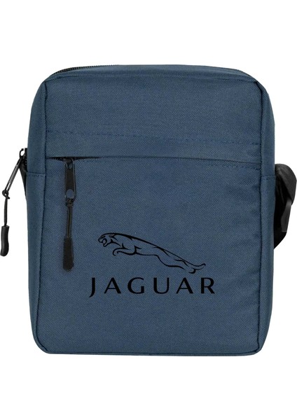 Jaguar Logo Omuz Çantası Fermuarlı Lacivert Renk