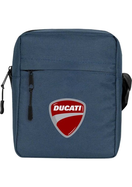 Ducati Multistrada Logo Omuz Çantası Fermuarlı Lacivert Renk