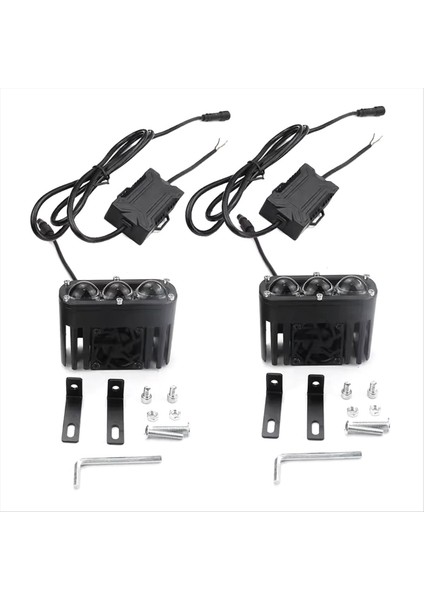 2 Adet LED Spot Işığı Pod'ları Araba Sis Lambası Sürüşü Offroad 30000LM 120W Çift Renkli Eğlenceli 10V-80V Kamyon Atv Utv (Yurt Dışından)