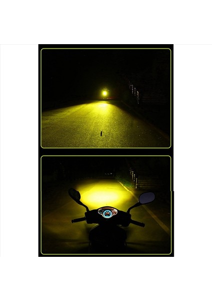 2x H6 BA20D Mini LED Projektör Far Ampulleri Çift Renk Beyaz Sarı Atv Scooter E-Bisiklet Far Lambası (Yurt Dışından)