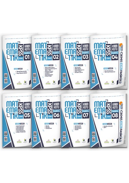 2026 KPSS MATEMATİK Kara Kutu 8li Fasikül SETİ ÖSYM Çıkmış Soru Bankası Çözümlü Modülü PAKET