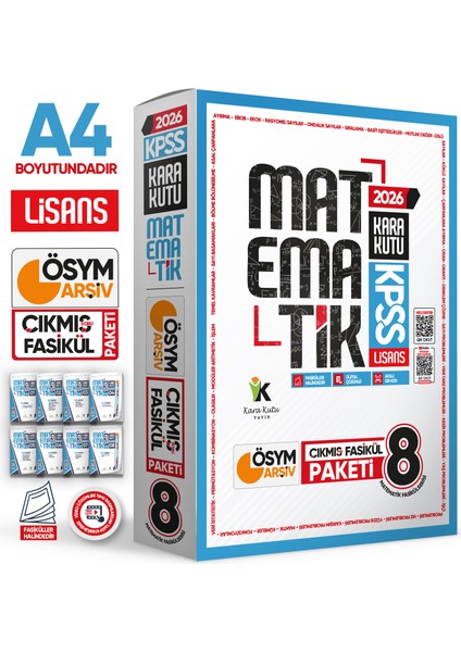 2026 KPSS MATEMATİK Kara Kutu 8li Fasikül SETİ ÖSYM Çıkmış Soru Bankası Çözümlü Modülü PAKET fiyatları