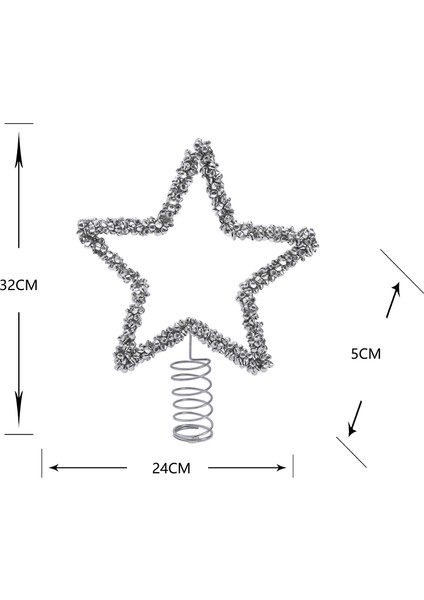 New Year Yılbaşı Shimmering Star Ağaç Başlığı Silver fiyatları
