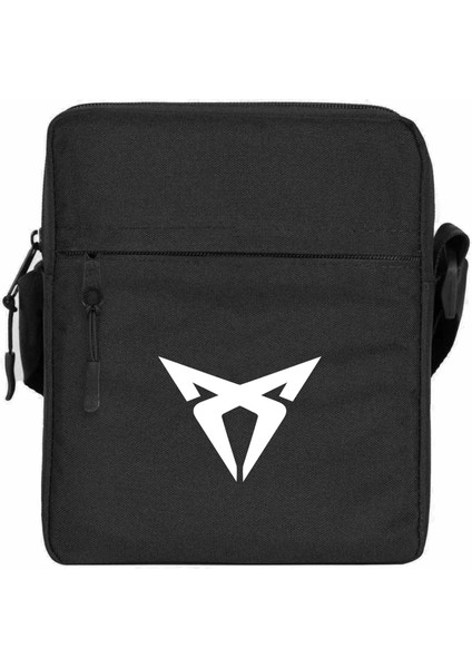 Kupra Logo Omuz Çantası Fermuarlı Siyah Renk
