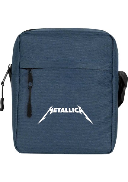 Metallica Classic Logo Omuz Çantası Fermuarlı Lacivert Renk