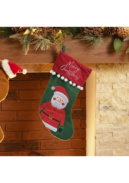 Kararca Home New Year Yılbaşı Santa Hediye Çorabı 16X8,5 cm