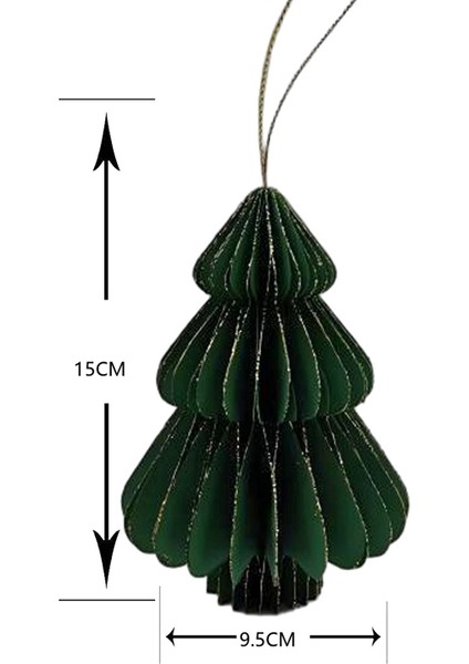 New Year Yılbaşı Çam Ağacı Şekilli 3 Adet Ağaç Süsü 9,5X15 cm fiyatları