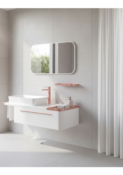 Angel 120 cm Lavabo Dolabı Beyaz ve LED Ayna fiyatları