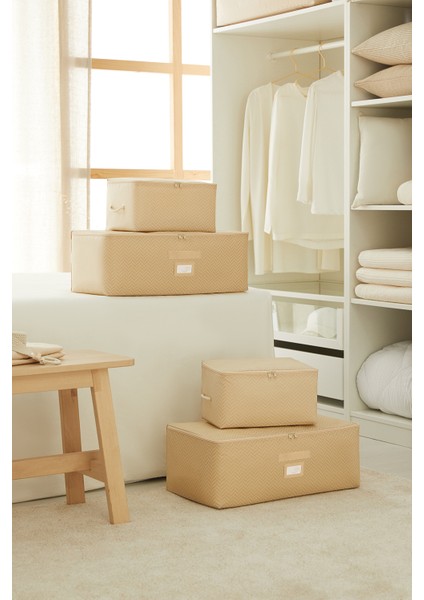 4'lü Bej Balıksırtı Baza Altı Kazak Pike Battaniye Hurcu, Hurç