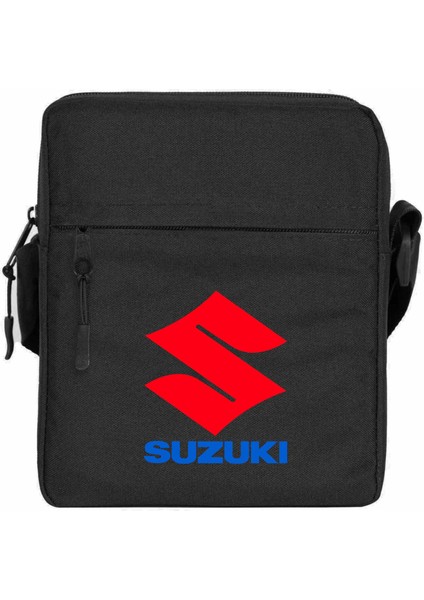 Suzuki Logo Text Omuz Çantası Fermuarlı Siyah Renk