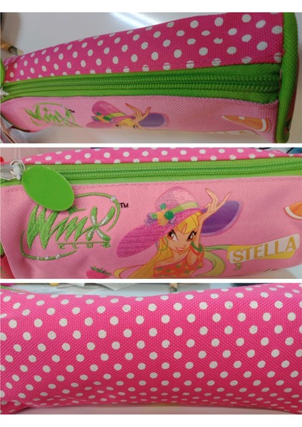 Lisanslı 62301 Stella Pembe Puatiye Desenli Silindir Kalemlik