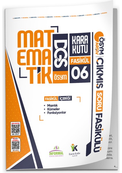 İnformal Yayınları 2026 DGS MATEMATİK Kara Kutu 8li Fasikül SETİ ÖSYM Çıkmış Soru Bankası Çözümlü Modüler PAKET