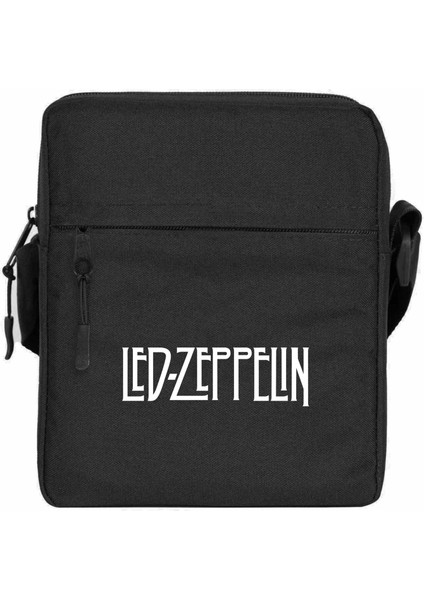 LED Zeppelin Logo Omuz Çantası Fermuarlı Siyah Renk