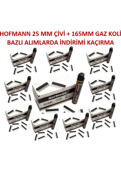 Tabanca Çivisi + 165MM Gaz Tüpü 1 Koli