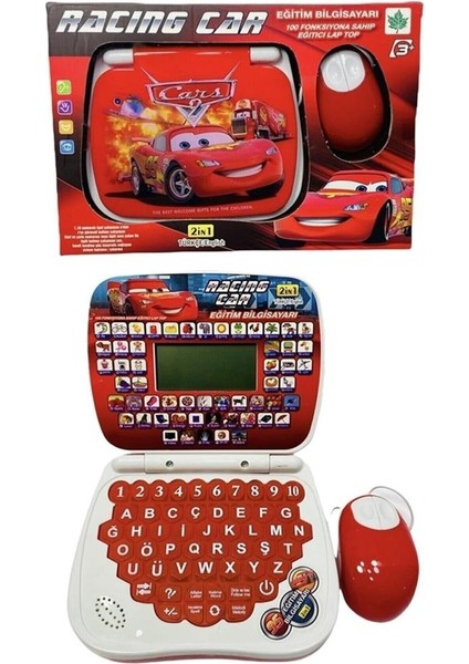 Eğitici Oyuncak Laptop 100 Fonksiyonlu Şimşek Mcqueen Ingilizce ve Türkçe Çocuk Bilgisayarı