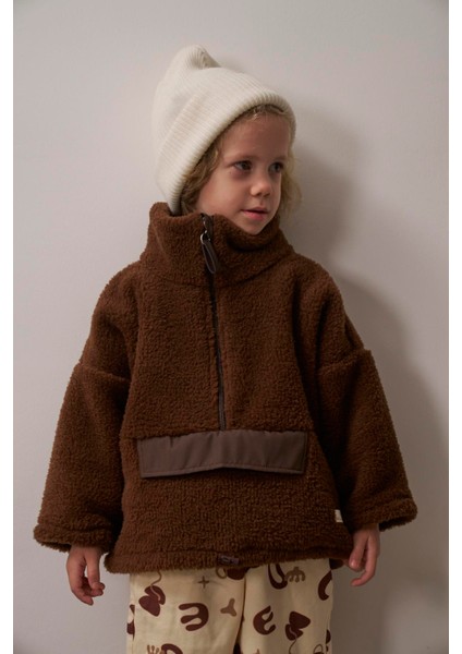 Acı Kahve Wellsoft Yarım Fermuar Çocuk Mont 1-6 Yaş fırsatları