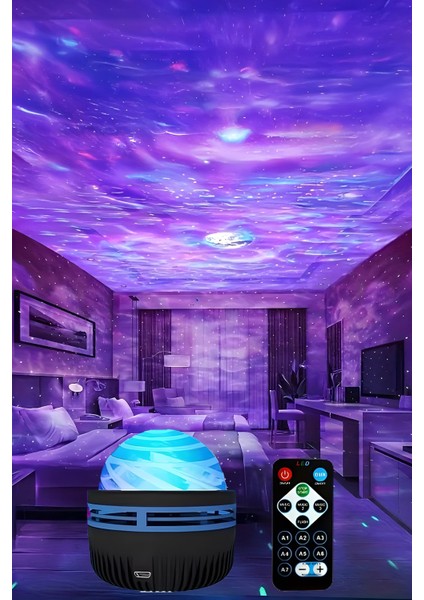 LED Galaxy Yıldız Projektör, Okyanus Dalgası, Projektör LED Gece Lambası, Çocuk Odası Lambası modelleri