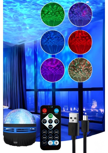 LED Galaxy Yıldız Projektör, Okyanus Dalgası, Projektör LED Gece Lambası, Çocuk Odası Lambası fırsatları