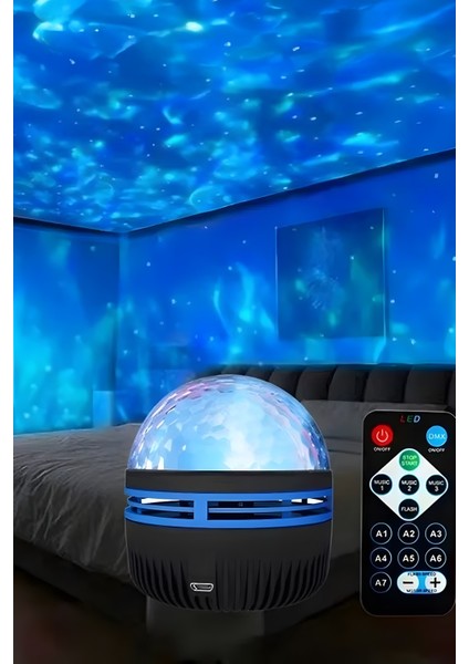 LED Galaxy Yıldız Projektör, Okyanus Dalgası, Projektör LED Gece Lambası, Çocuk Odası Lambası indirimleri