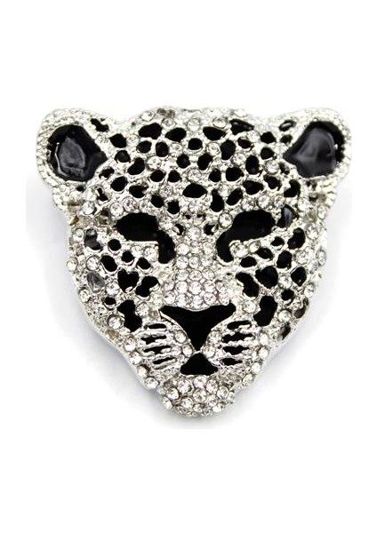 Leopar Broş - Gümüş