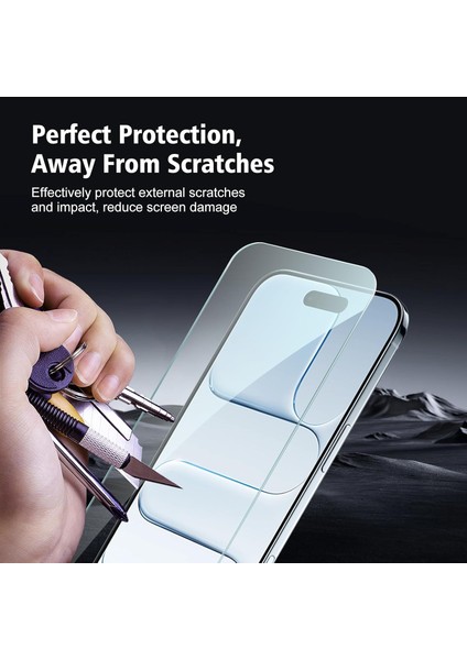 Iphone 17 Uyumlu Kamera Koruma Lens Koruyucu Şeffaf Temperli Cam + Ekran Koruyucu Cam Set 2in1 modelleri