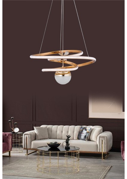 3 Işıklı Kumandalı LED Avize Dimmerli