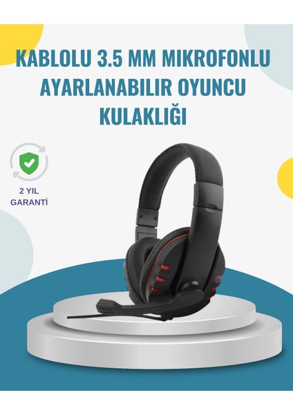 Bfs Kırmızı Gaming Kulaklık Stereo Mikrofonlu Dayanıklı Örgü Kablolu