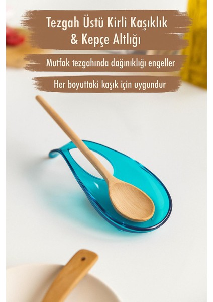 Akrilik Aquamarin Tezgah Üstü Kirli Kaşıklık & Kepçe Altlığı