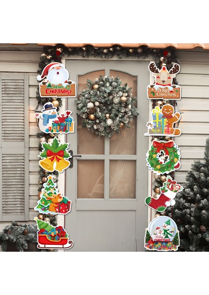 Yeni Noel Partisi Dekorasyon Kapı Asma Bunting Noel Askıları Atmosfer Dekorasyon Askıları (Yurt Dışından) fiyatları