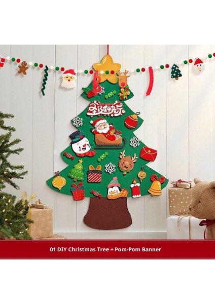 Yeni Noel Partisi Dekorasyon Kapı Asma Bunting Noel Askıları Atmosfer Dekorasyon Askıları (Yurt Dışından)