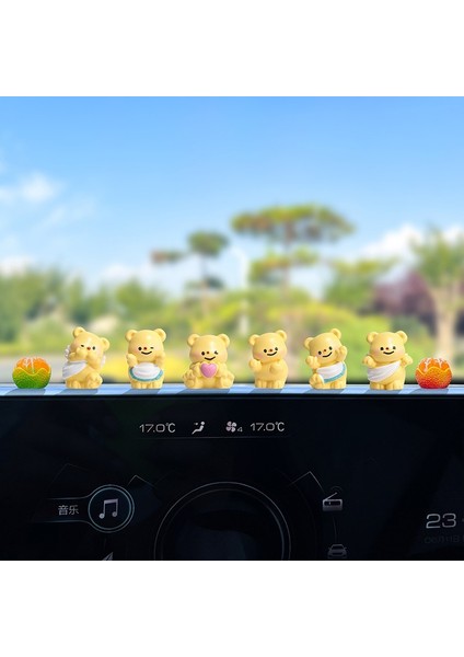 Sevimli Tereyağlı Ayı Araba Süsü, Araba Konsolu Ekran Dekorasyonu, Elektrikli Araç Masaüstü Süsü (Yurt Dışından)