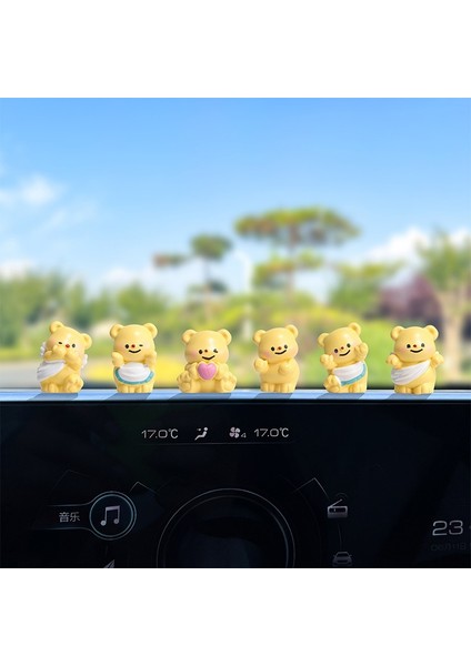 Sevimli Tereyağlı Ayı Araba Süsü, Araba Konsolu Ekran Dekorasyonu, Elektrikli Araç Masaüstü Süsü (Yurt Dışından)