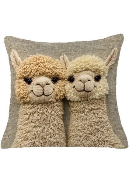 Sevimli Alpaka Yastık Kılıfı, Yeni Sınır Ötesi Stil, Cilde Dost Yumuşak Kısa Peluş, Oturma Odası Dekorasyonu, Kanepe, Yatak Odası Yastıkları, 2 Parçalı Set (Yurt Dışından)