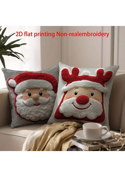 Kardan Adam ve Ren Geyiği Temalı Tek Taraflı Dijital Baskılı Noel Yastık Kılıfları, Cilt Dostu Kanepe Minder Kılıfları, 4 Parçalı Set (Yurt Dışından) indirimleri