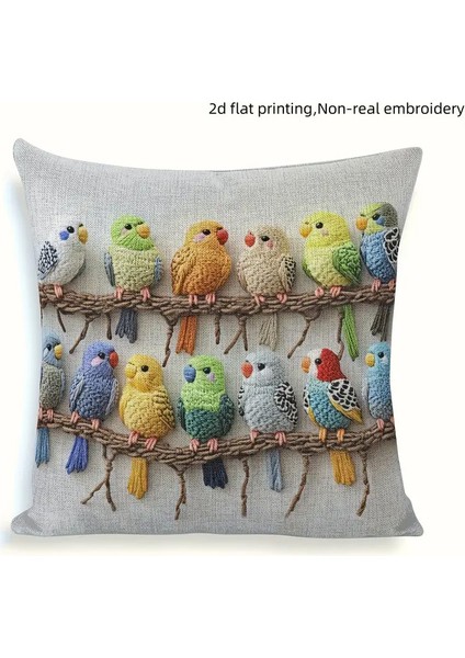 Sevimli Renkli Papağan Kuş Dekoratif Yastık Kılıfı, Cilt Dostu Yumuşak Kısa Peluş Kanepe Minderi, Oturma Odası Yatak Başlığı Minder Kılıfı (Yurt Dışından) fiyatları