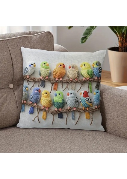 Sevimli Renkli Papağan Kuş Dekoratif Yastık Kılıfı, Cilt Dostu Yumuşak Kısa Peluş Kanepe Minderi, Oturma Odası Yatak Başlığı Minder Kılıfı (Yurt Dışından) fırsatları