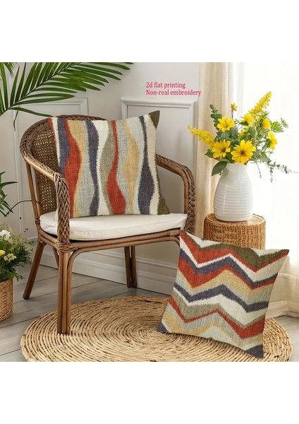 Geometrik Desen Baskılı Yastık Kılıfları, Ev Dekorasyonu Yastık Kılıfları, Yatak Sırt Dayanağı Kılıfları, 4 Parçalı Set (Yurt Dışından) fiyatları