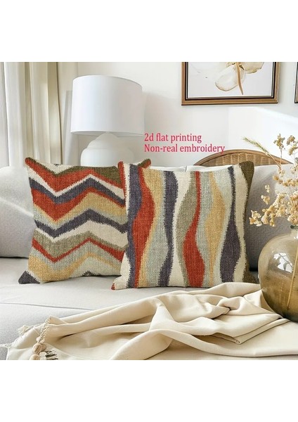Geometrik Desen Baskılı Yastık Kılıfları, Ev Dekorasyonu Yastık Kılıfları, Yatak Sırt Dayanağı Kılıfları, 4 Parçalı Set (Yurt Dışından) modelleri